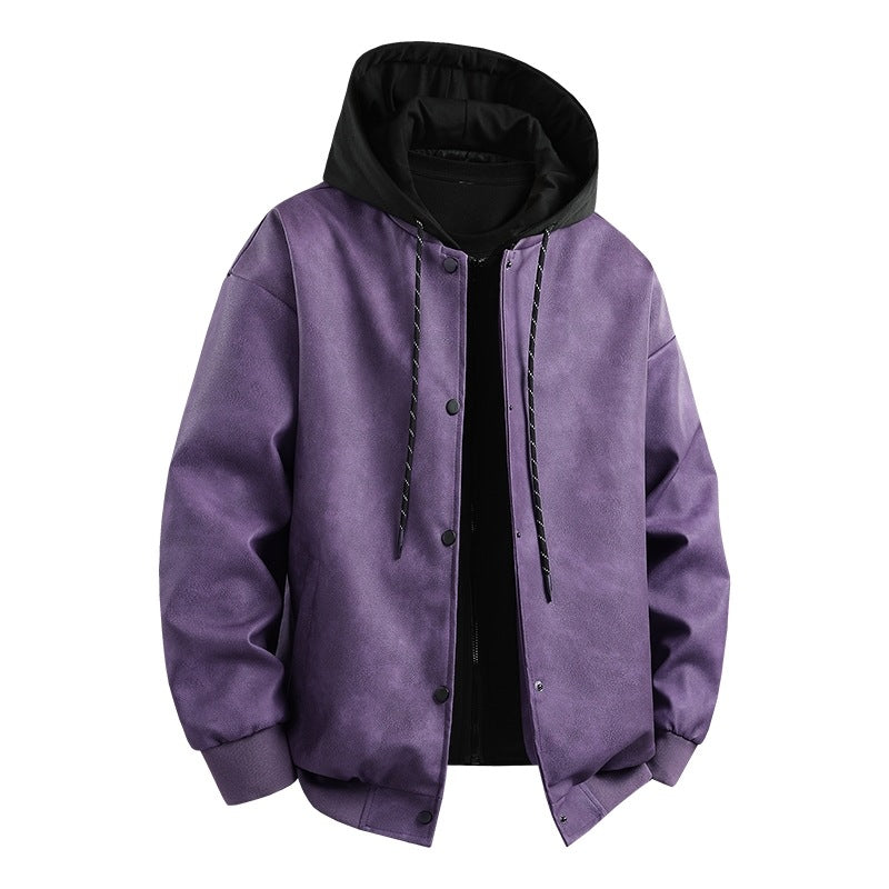 Men's stylish transitional jacket with removable hood and sporty accents Skorter