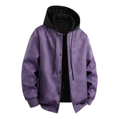Men's stylish transitional jacket with removable hood and sporty accents Skorter