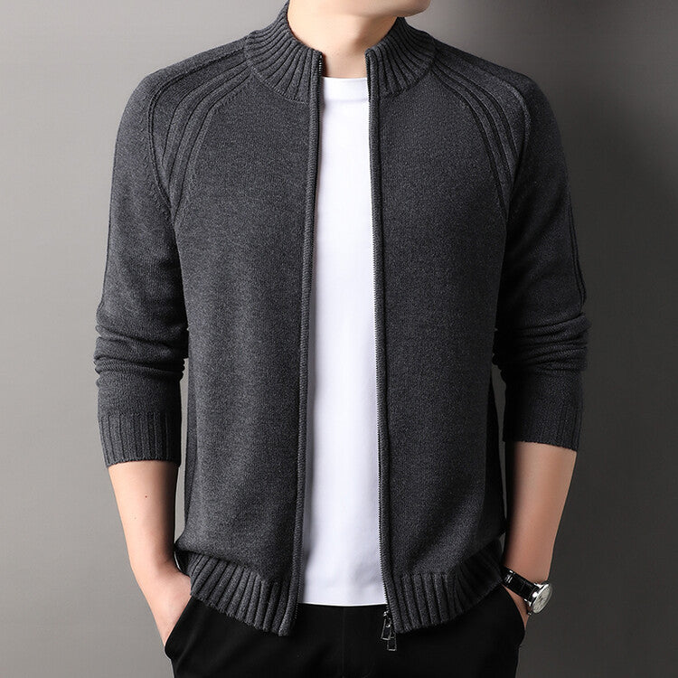 Men's zip-up cardigan with high collar Skorter