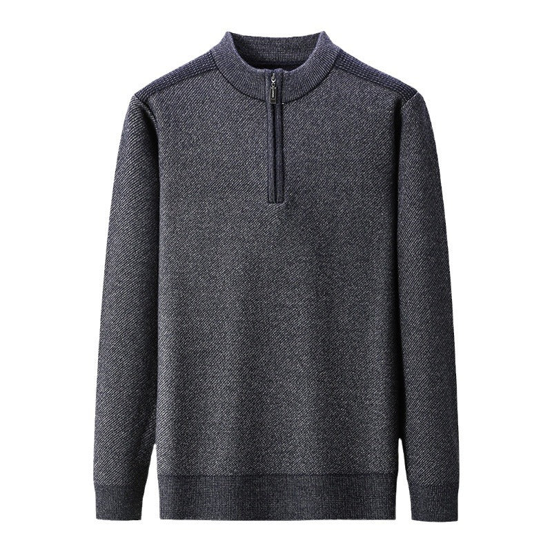 Men's sweater with half zipper and textured design Skorter