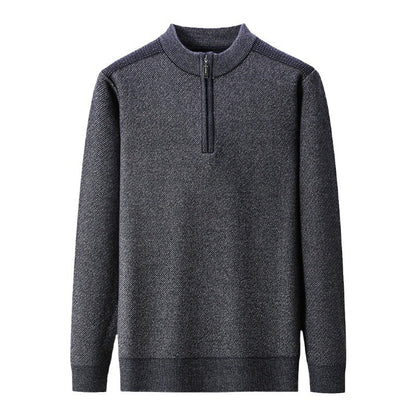 Men's sweater with half zipper and textured design Skorter