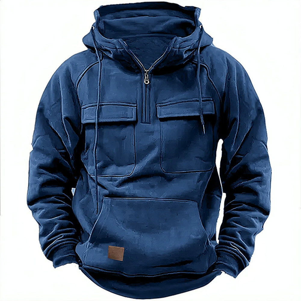Men's stylish hoodie with functional pockets and modern zip Skorter