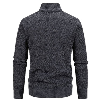 Herrkardigan med texturerad design och hög krage Skorter