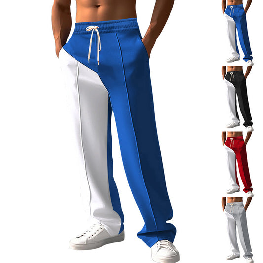 Men's sporty training pants with two contrasting color stripes Skorter