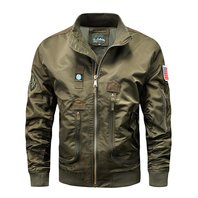 Men's Biker Jacket In A Modern Style with Functional Pockets Skorter