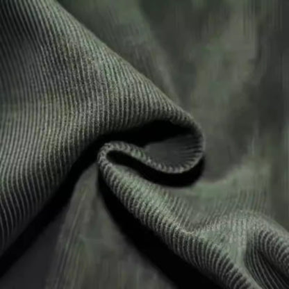 Men's Warm-keeping Cord Sweater with Button Placket and Chest Pocket Skorter