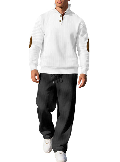 Men's sporty sweatshirt with innovative button placket design and fashionable accents Skorter