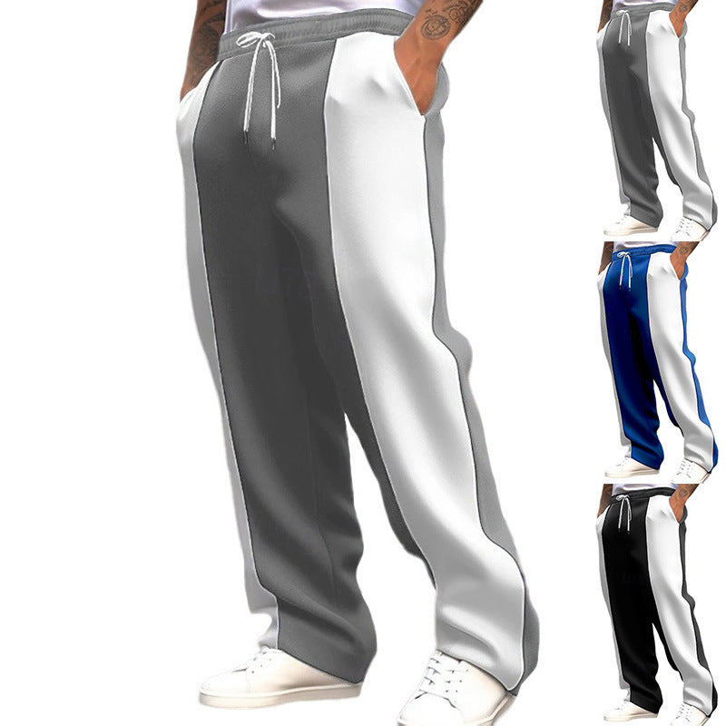 Men's sporty training pants with decorative striped pattern and practical pockets Skorter