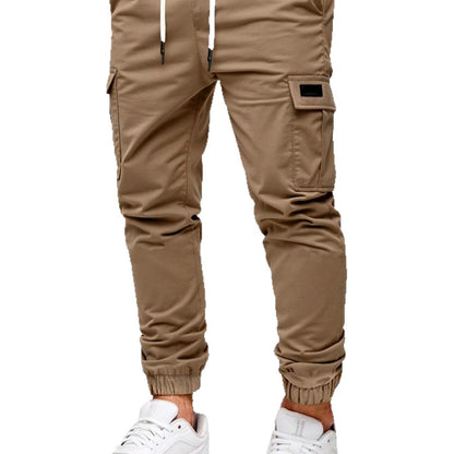Men's Cargo Joggers with Elastic Waistband and Several Practical Pockets Skorter