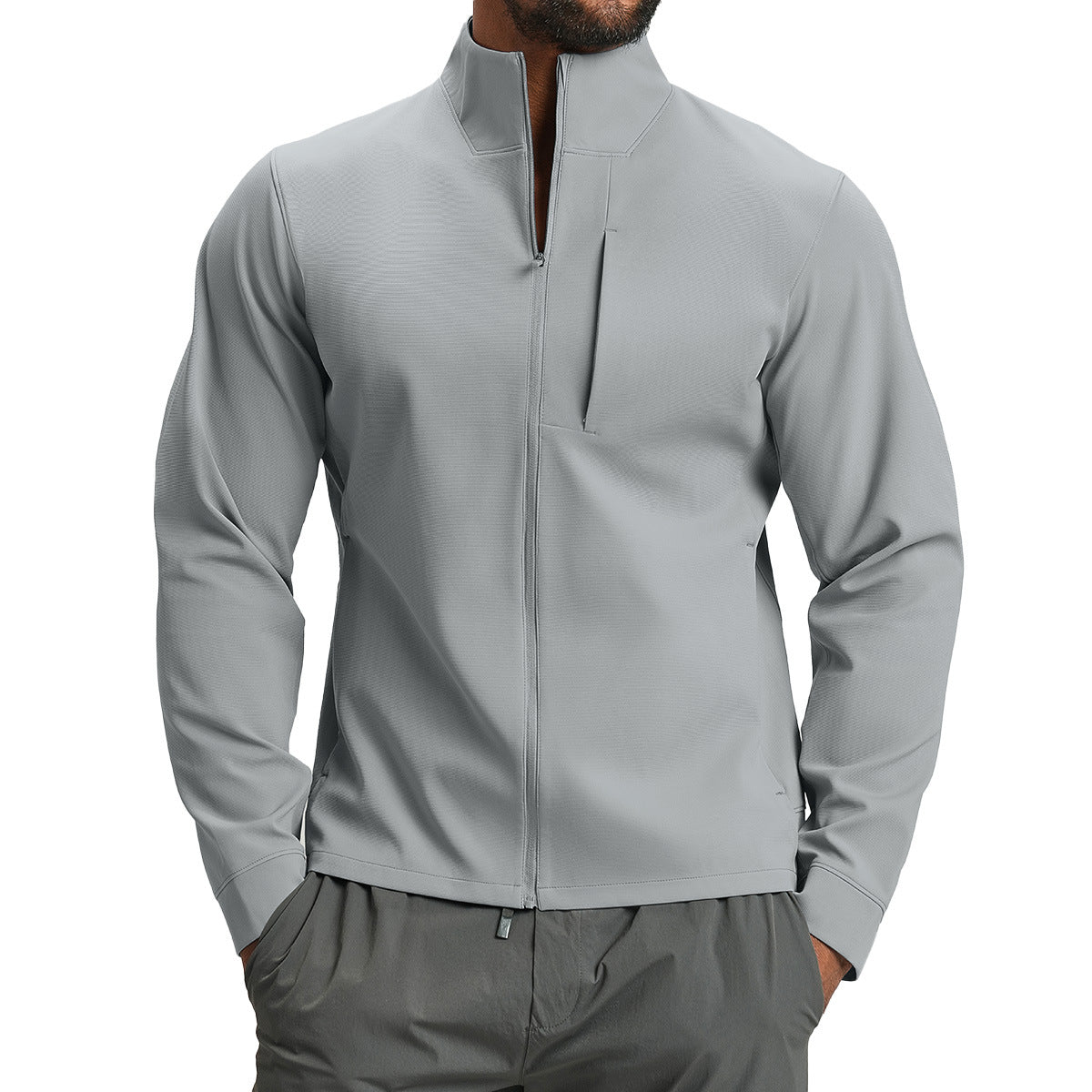 Men's Breathable Hybrid Jacket with High Collar Skorter