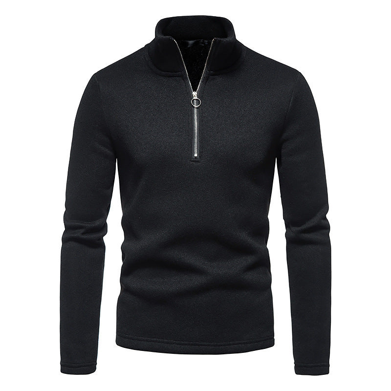 Men's sporty sweater with modern stand-up collar and practical zipper details Skorter