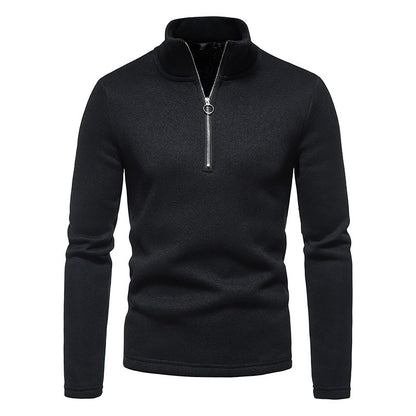 Men's sporty sweater with modern stand-up collar and practical zipper details Skorter