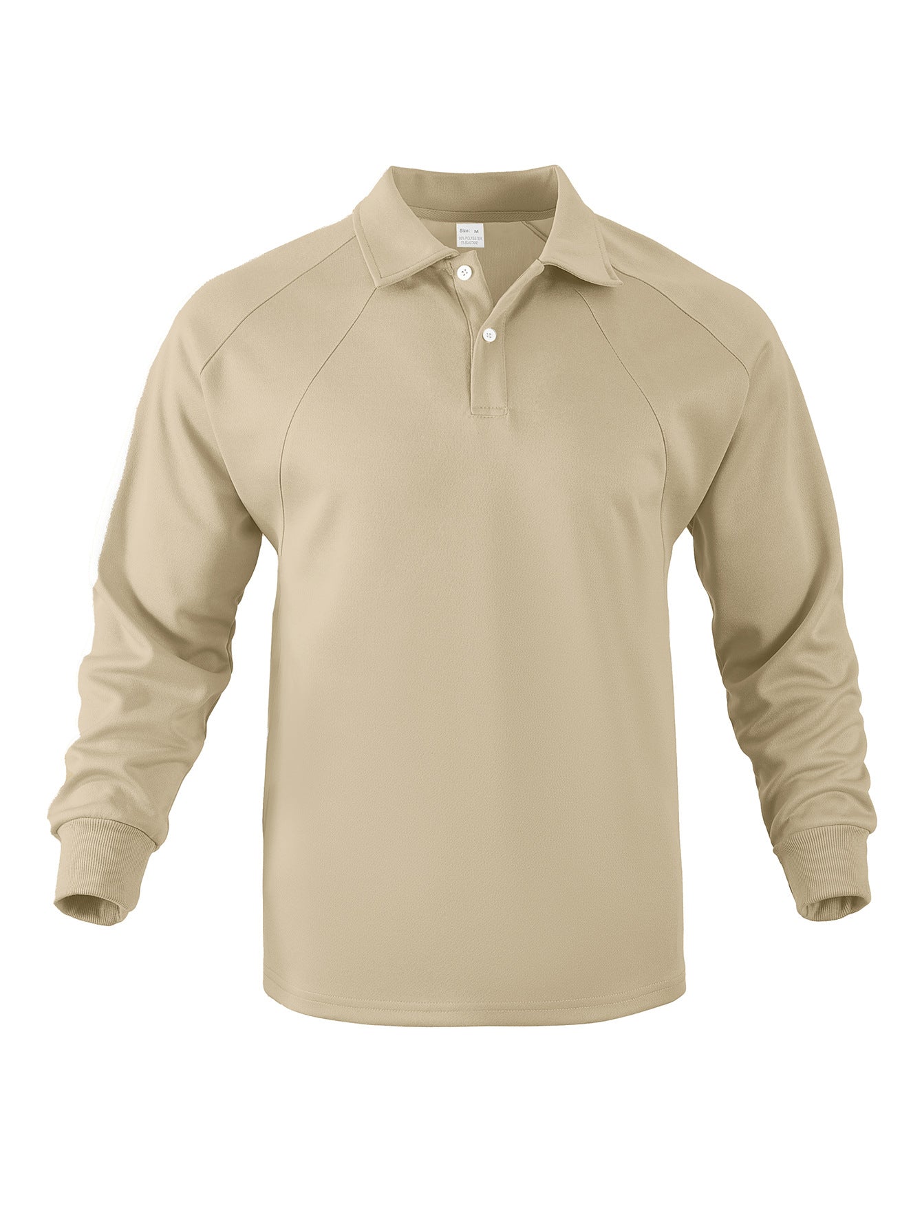 Men's Sporty Long Sleeve Polo Shirt with Modern Structured Design and Comfortable Cuffs Skorter