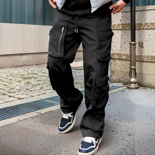 Herr cargobyxor med multifunktionella fickor och modernt skurna Skorter