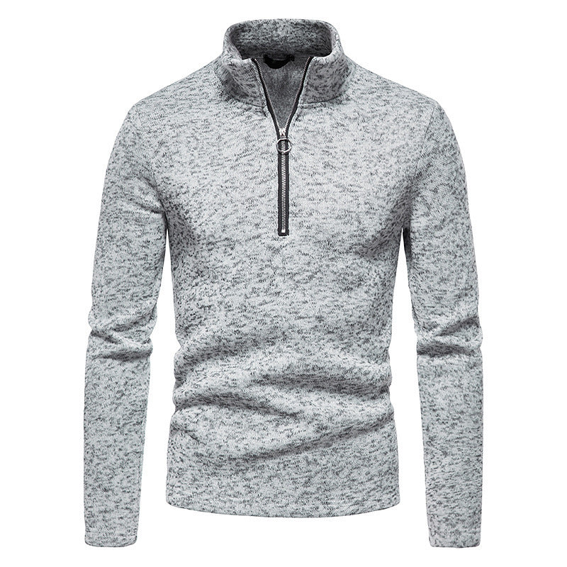 Men's sporty sweater with modern stand-up collar and practical zipper details Skorter
