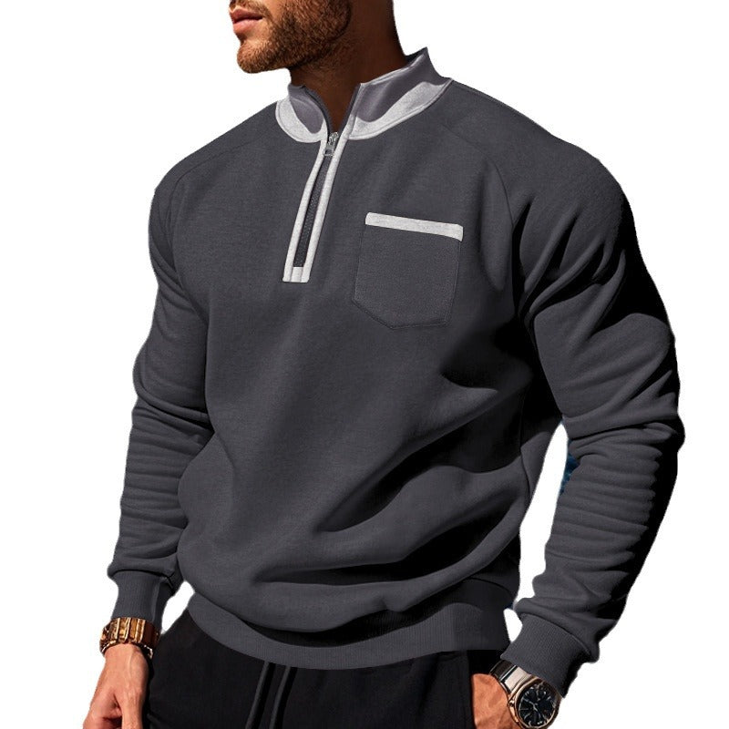 Men's sweatshirt with half zipper and moisture-regulating fabric Skorter