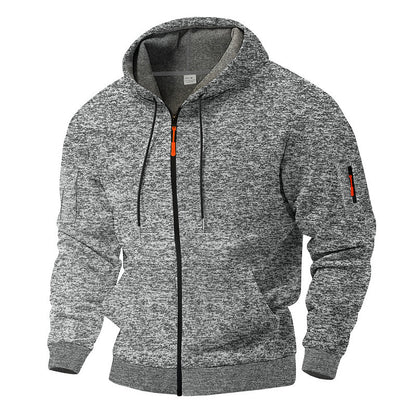 Men's sporty hooded sweatshirt with contrasting details and zipper Skorter