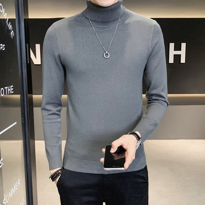 Men's sweater with high collar made of soft knitted fabric Skorter