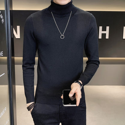 Men's sweater with high collar made of soft knitted fabric Skorter