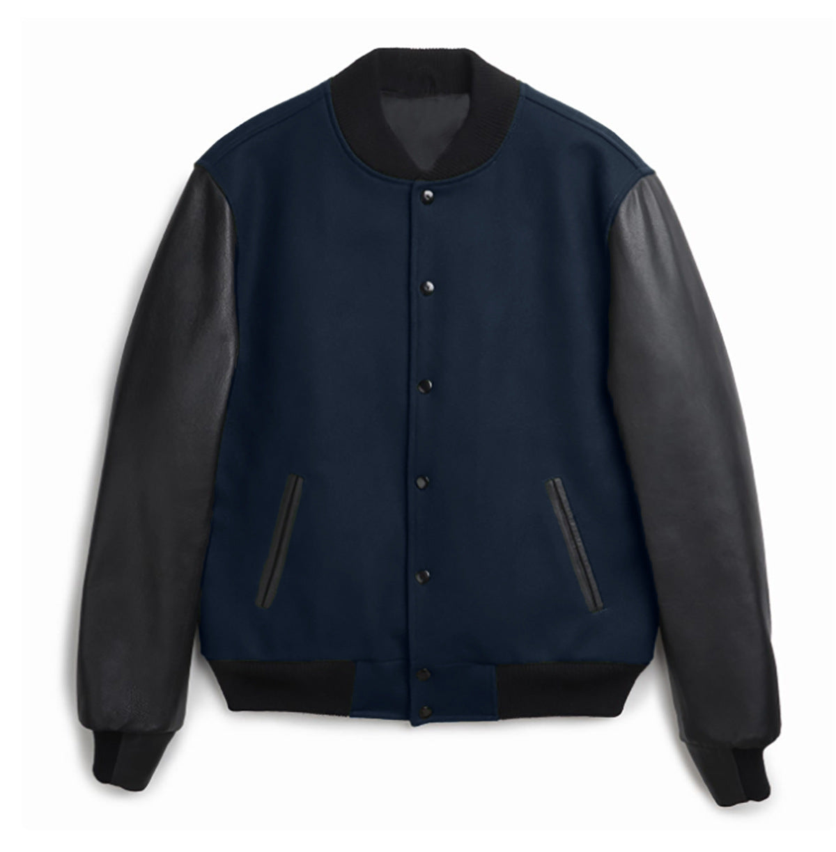 Men's stylish college jacket with leather sleeves Skorter