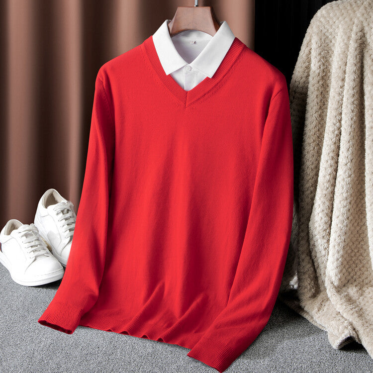 Men's V-Neck Sweater Skorter