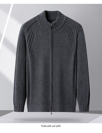 Men's zip-up cardigan with high collar Skorter
