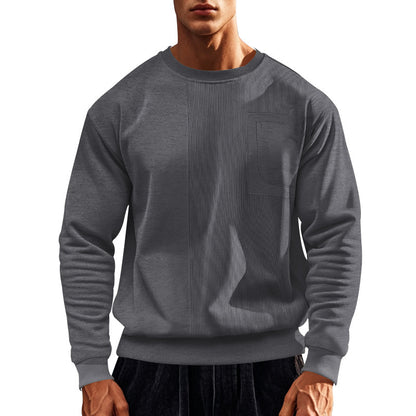 Men's sporty sweatshirt with textured design and practical pocket Skorter