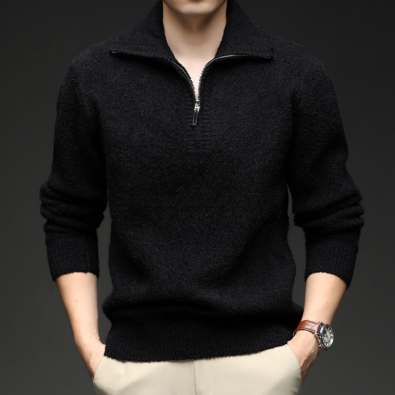 Men's sweater with high collar and zipper Skorter