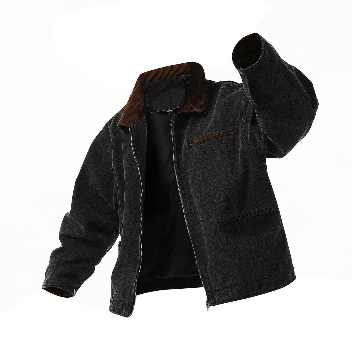 Men's urban transitional jacket with textured stand-up collar and numerous practical pockets Skorter