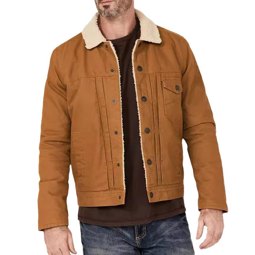 Men's cozy denim jacket with Sherpa lining Skorter