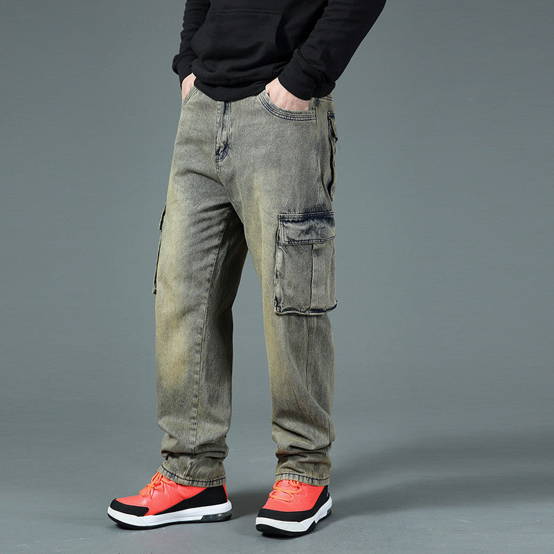 Men's cargo jeans with practical side and back pockets Skorter