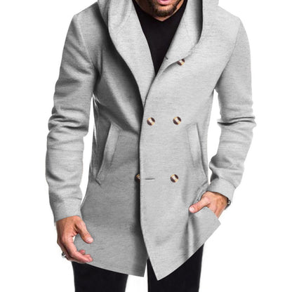 Men's Stylish Double-Breasted Jacket with Hood Skorter
