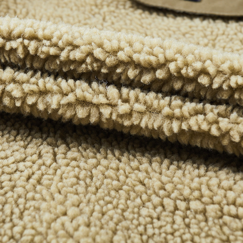 Men's warm fleece jacket with hood and insulating inner lining Skorter