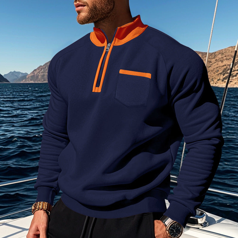 Men's sweatshirt with half zipper and moisture-regulating fabric Skorter