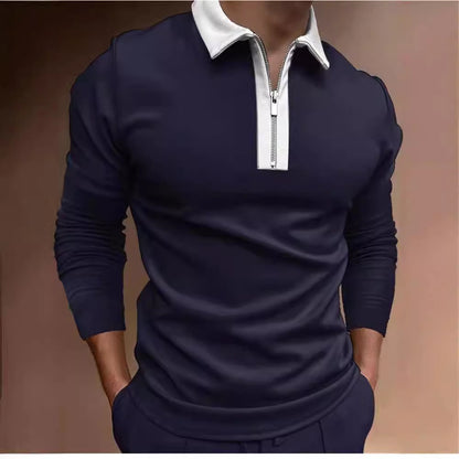 Men's sweatshirt with modern stand-up collar and functional zipper Skorter