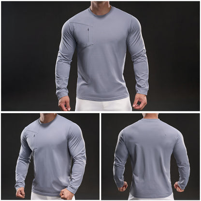Men's Athletic Long Sleeve Shirt with Innovative Moisture Regulation Skorter