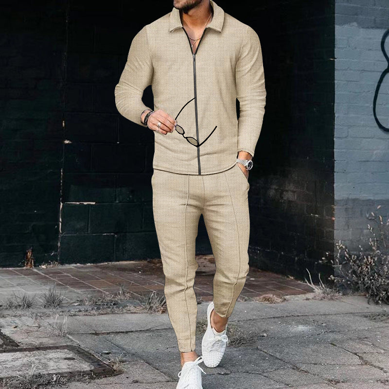 Men's tracksuit with modern zipper and elastic waistband Skorter