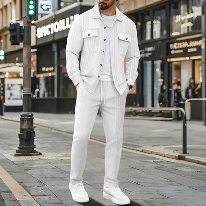 Men's stylish tracksuit with patterned top and elastic waistband Skorter