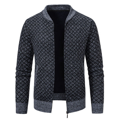 Men's cardigan with modern zip closure and textured design Skorter