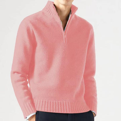 Men's sweater with high collar and modern zipper Skorter