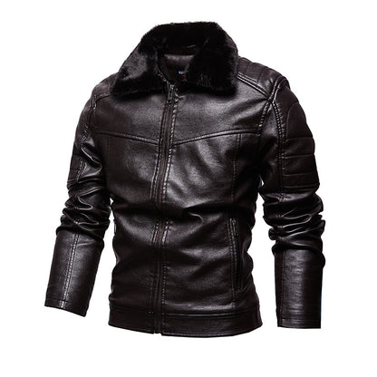 Men's Biker Jacket with Soft Lining and Side Zip Pockets Skorter
