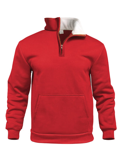 Men's sporty sweatshirt with innovative collar and practical kangaroo pocket Skorter