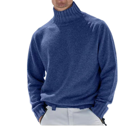 Men's turtleneck sweater made of high-quality wool with textured details Skorter