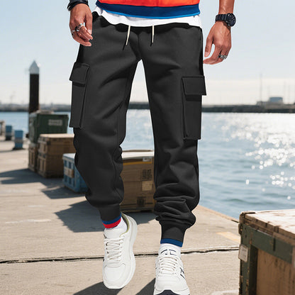 Men's cargo joggers with practical side pockets and elastic waistband Skorter