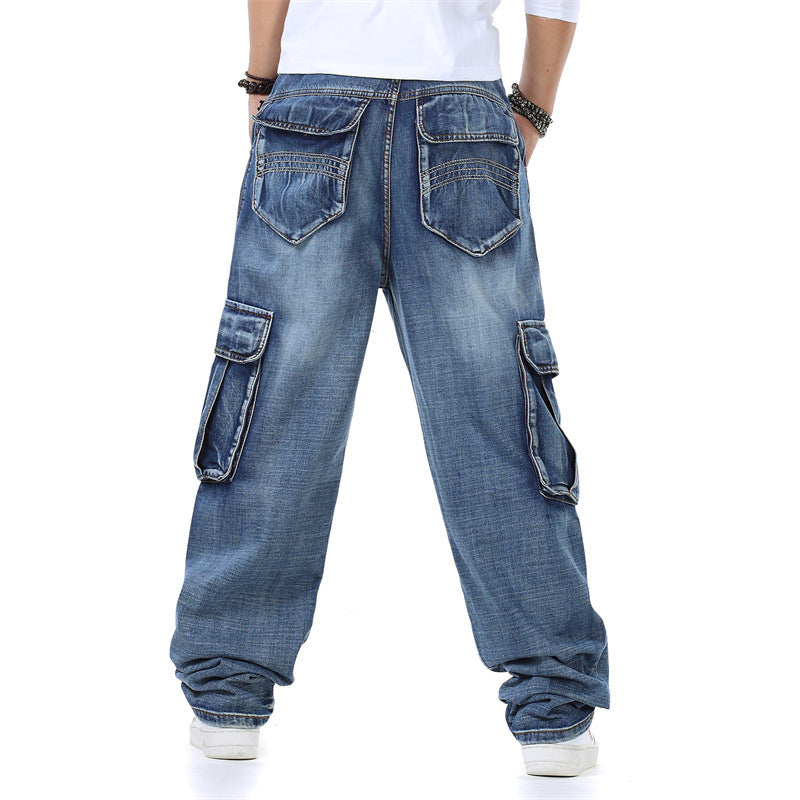 Men's Oversized Cargo Jeans Skorter