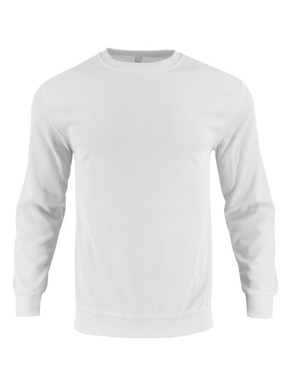 Men's stylish textured sweatshirt with round neck and elastic cuffs Skorter