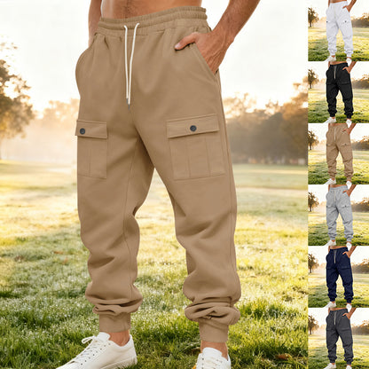 Men's cargo joggers with elastic waistband and functional pockets Skorter