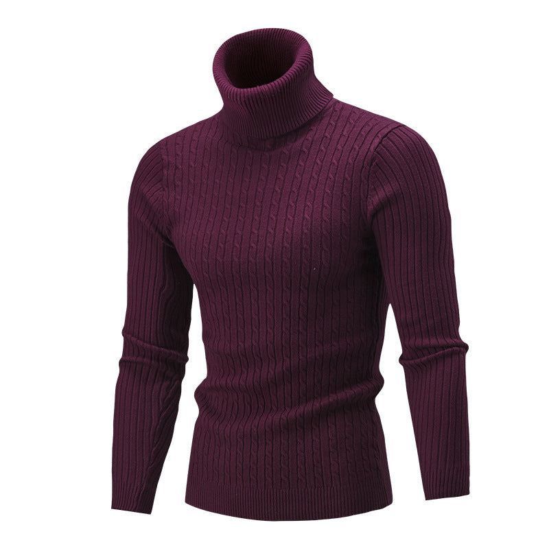 Men's turtleneck sweater in classic rib pattern Skorter