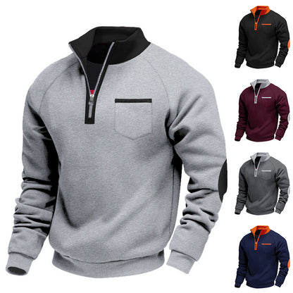 Men's sweatshirt with stand-up collar and practical pockets Skorter