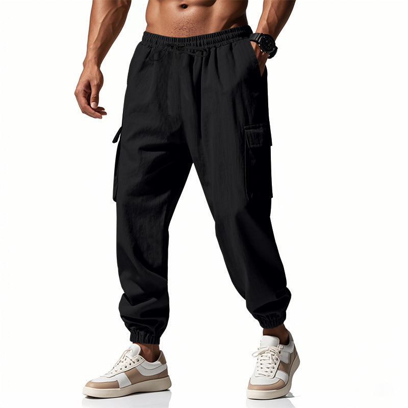 Men's cargo jogging pants with elastic waistband and practical side pockets Skorter